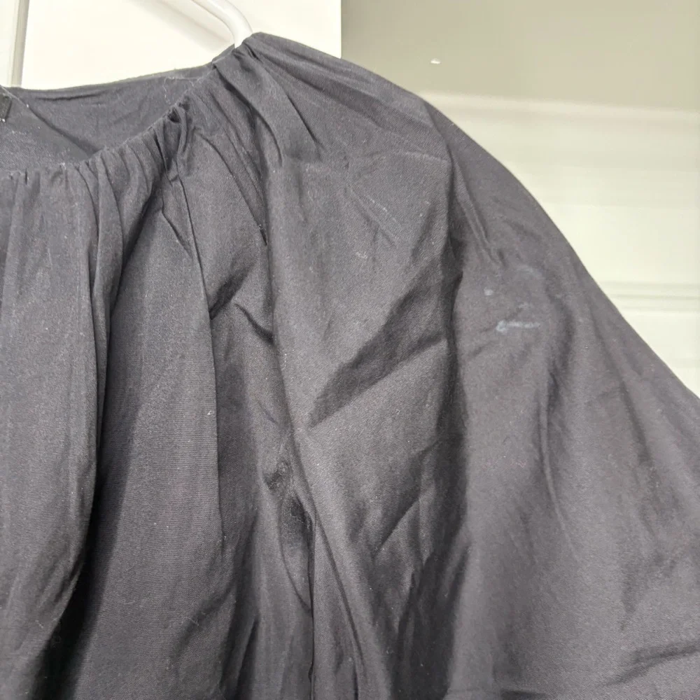 NWT Madewell Bubble-Sleeve Top Poplin True Black